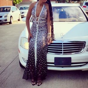 Hand stitched, crystal formal dress. Prom perfect!